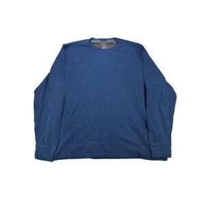 Mens Member's Mark Waffle Knit Thermal Long Sleeve Shirt Size XL Blue